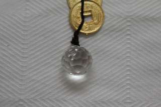  Coin and Crystal feng shui good luck and protection charm length is 7