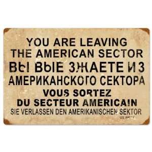 American Sector Allied Military Vintage Metal Sign   Garage Art Signs