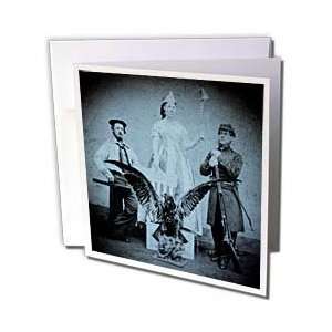  Card   American Civil War Union Soldier and Sailor and Lady Liberty 