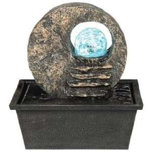  Round Open Faux Stone Crystal Ball LED Indoor Fountain 