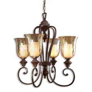  Uttermost 33 Inch Elba 4 Lt Chandelier Grand Scale Curved 