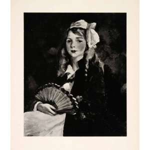   American Artist Teacher Portrait Girl Painter   Original Halftone