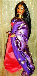 Beauty of India purple and pink saree / sari barbie doll ooak  