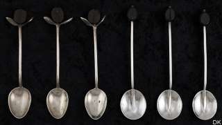   Sterling & 800 Silver Coffee Bean Spoons English Adie Brothers  