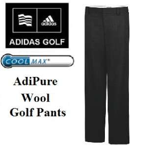 Adidas Adipure Wool Golf Pants Coolmax Waist 36 CHARCOAL BLACK $140 