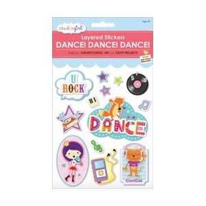  Grant Studios Studio Girl Glittered Layered Stickers Dance 