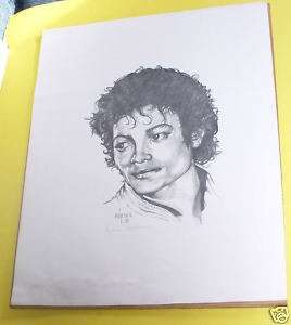 Michael Jackson   Dale Adkins signed print Great pic  