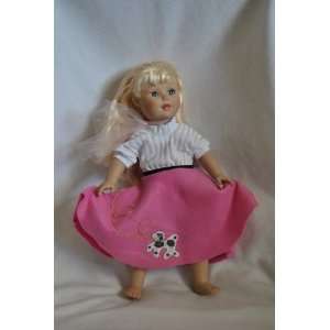  Fits American Girl Doll Poodle Skirt and White Top 