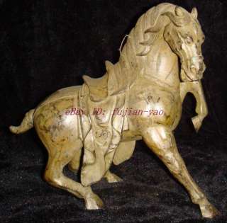 Chinese Bronze Tang Style War Horse Statue  