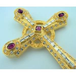  Bishops Clergy Pectoral Cross Gold Amethyst Stone 