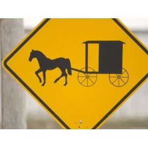  Amish Horse and Buggy Crossing Caution Sign, Pennsylvania 