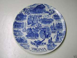 Old English Staffordshire Ware Virginia Plate(Blue)  