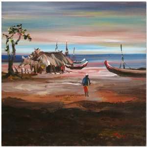  Fisherman Village Painting~Landscape Theme~Canvas