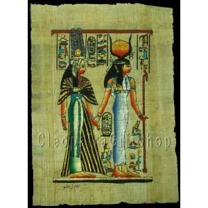    Hand made Queen Nefertari And Goddess Isis Papyrus