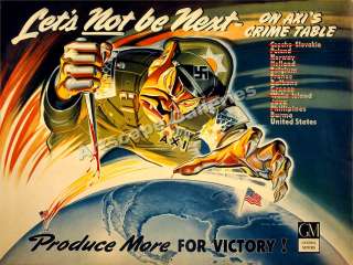 Defeat Axis   Classic Propaganda WWII War Poster 18x24  