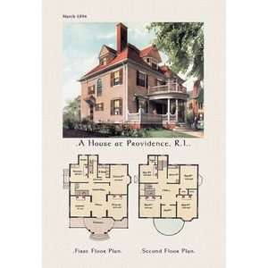  House at Providence, Rhode Island   16x24 Giclee Fine Art 
