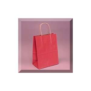  25ea   8 X 4 3/4 X 10 1/4 Red Shadow Stripe Handle Bag Pk 
