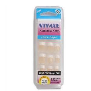  12pc Vivace Airbrush French Tip False Nails Beauty