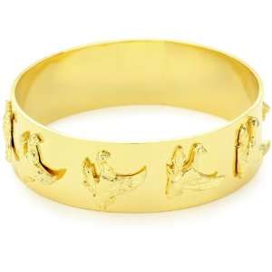   Birds & Bees 24k Plated Galloping Goose Bangle Bracelet Jewelry