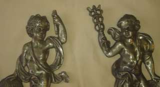Two Antique 2 BEAUTIFUL CHERUBS Stunning of bronze HUGE Extremely Rare 