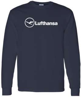 Pick up this Cool Airline Logo t shirt in Navy Blkue with White Print