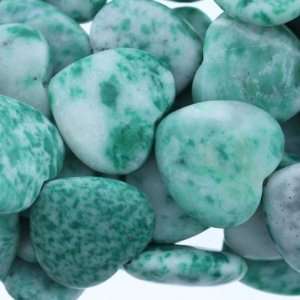 Jade  Puffy Heart Plain   20mm Diameter, No Grade   Sold by 16 Inch 