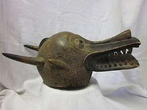 Antique African FireSpitter Mask 22Lx10Wx10T  