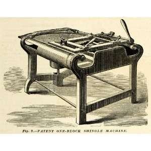  1874 Print Evarts One Block Shingle Machine Antique 