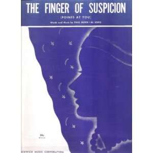  Sheet Music The Finger of Suspicion Paul Mann Al Lewis 133 