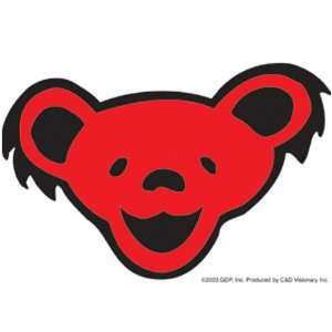  Grateful Dead   Red Bear Head Clear Sticker