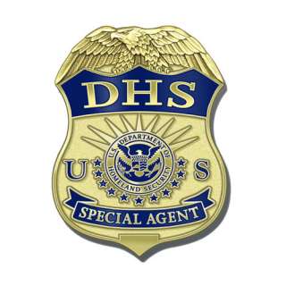   , design reflects DHS badge. SPECIAL AGENT text at bottom of pin