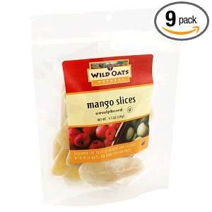 Wild Oats Natural Unsulphured Mango Slices, 4.5 Ounce Bags (Pack of 9 