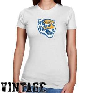  Memphis Tigers Ladies White Distressed Logo Vintage Slim 