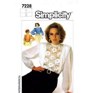 Simplicity 7228 Vintage Sewing Pattern Misses Blouse Lace Inset Size 6 