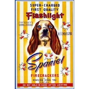 Spaniel Firecracker Brand Chinese Brand Firecrackers Vintage Poster 