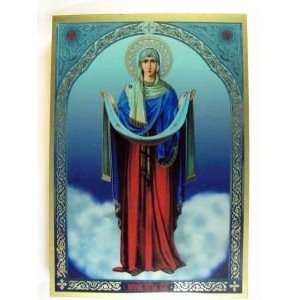  PROTECTION OF HOLY VIRGIN MARY Orthodox Icon Wood Oak (7.8 