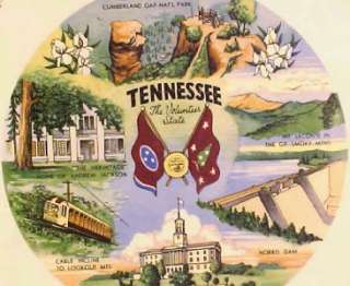 Vintage TENNESSEE THE VOLUNTEER STATE PLATE Lookout Mtn  