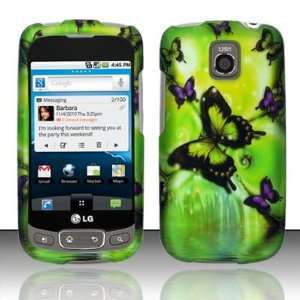  GREEN BUTTERFLY Hard Rubber Feel Plastic Design Case for 