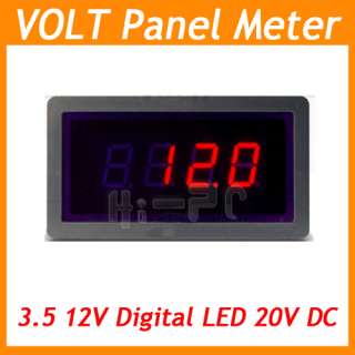 New 3.5 12V Red LED 20V DC Voltage Volt Digital Panel Meters  