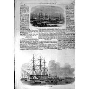  1854 SHIP AMPHION CRUISER RIGA WAR FUNERAL BALTIC FLEET 