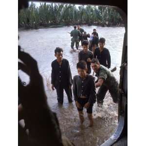 US Marines Rounding Up Suspect Viet Cong Prisoners in Operation 