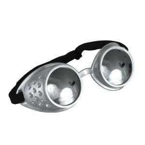  Steampunk Atomic Ray Goggles   Silver with Mirror Lens 