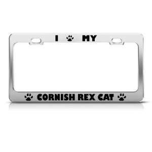 Cornish Rex Cat Chrome Animal Metal license plate frame Tag Holder