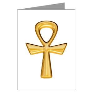  Greeting Card Egyptian Gold Ankh 