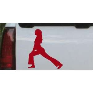  Red 24in X 21.0in    Yoga Pose Silhouettes Car Window Wall 