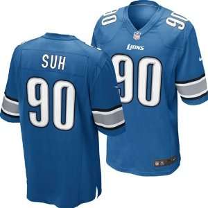  Detroit Lions Ndamukong Suh #90 Replica Game Jersey (Blue 