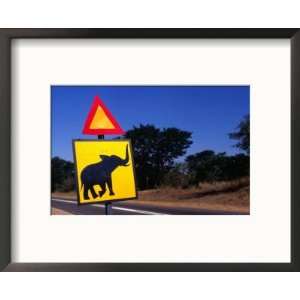  Warning Sign on Road Victoria Falls Park, Matabeleland 