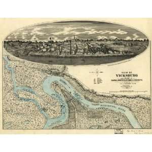    1863 Civil War map of Vicksburg, Mississippi
