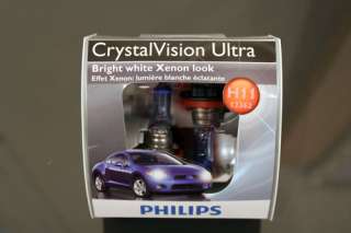 Genuine Philips Crystal Vision Xenon White H11 Bulbs  