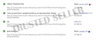 New 72 Virtual Video Screen Glasses Eye wear FLCOS iPhone iPod iPed 
